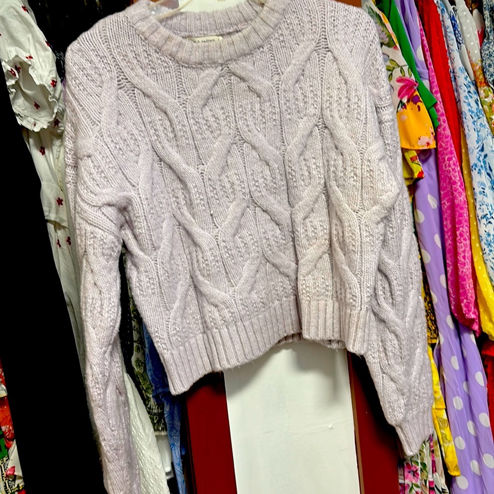 Moon&madison size large, purple, long sleeve, sweater, lightly worn